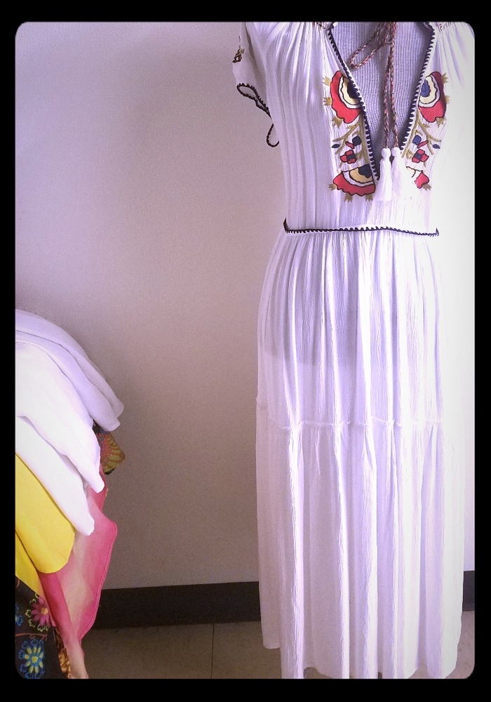 Free people maxi embroidery dress